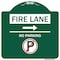 Signmission Fire Lane No Parking W/ No Parking & Right Arrow Heavy-Gauge Alum Sign, 18" x 18", GW-1818-24011 A-DES-GW-1818-24011 - alternate 1